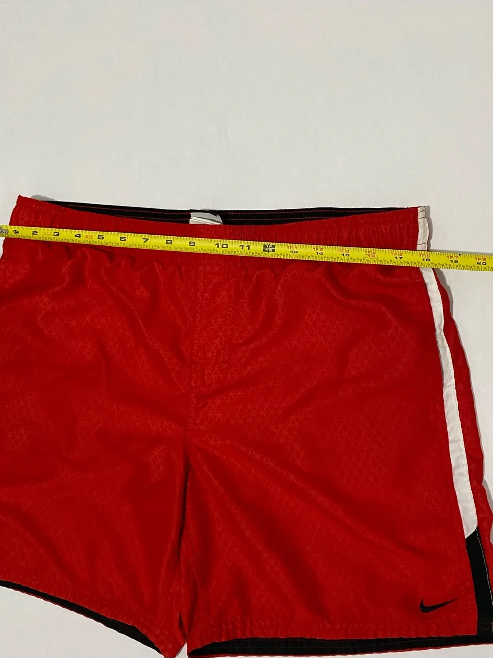 Nike Mens Shorts Red  with White Stripe and Black Trim / NiKe Mens Swimwear